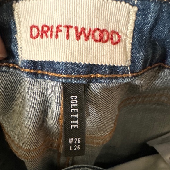 Driftwood Colette Embroidered Jeans Women W26 L26 Blue Cropped Boho Sequins - Picture 2 of 4